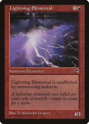 Lightning Elemental card from Tempest