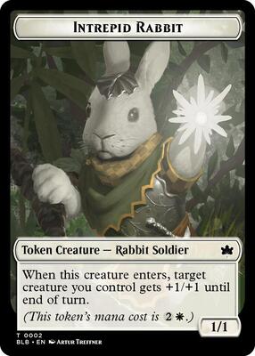 Intrepid Rabbit Token card from Bloomburrow