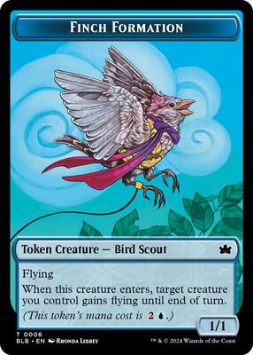 Finch Formation Token card from Bloomburrow