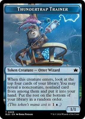 Thundertrap Trainer Token card from Bloomburrow