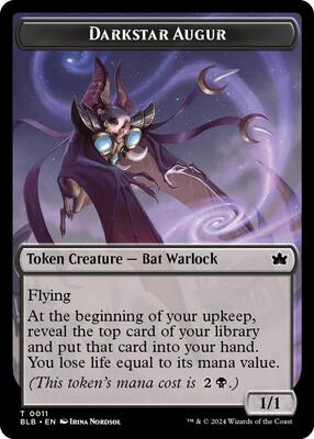 Darkstar Augur Token card from Bloomburrow