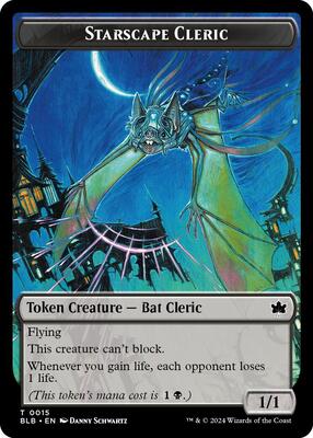 Starscape Cleric Token card from Bloomburrow
