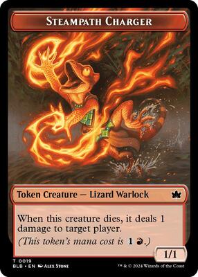 Steampath Charger Token card from Bloomburrow