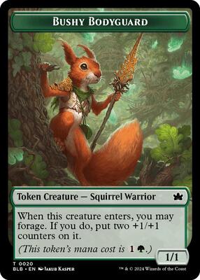 Bushy Bodyguard Token card from Bloomburrow