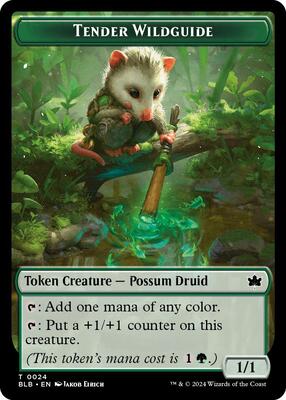 Tender Wildguide Token card from Bloomburrow