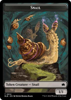 Snail // Thundertrap Trainer Double-Sided Token card from Bloomburrow