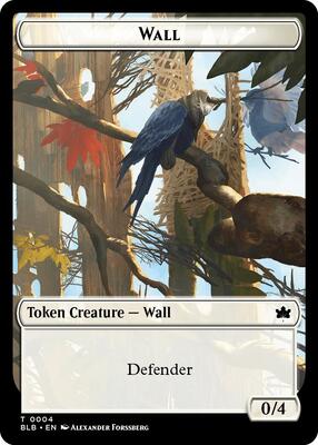 Wall // Intrepid Rabbit Double-Sided Token card from Bloomburrow