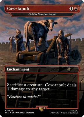 Cow-tapult - Goblin Bombardment card from Secret Lair Drop Series