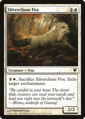 Silverchase Fox card from Innistrad