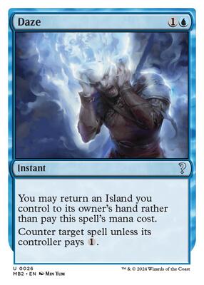 Daze (White Border) card from Mystery Booster 2