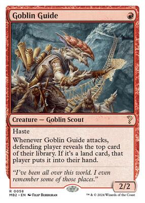Goblin Guide (White Border) card from Mystery Booster 2