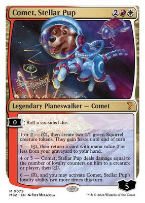 Comet, Stellar Pup (White Border) card from Mystery Booster 2