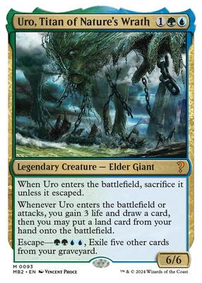 Uro, Titan of Nature's Wrath (White Border) card from Mystery Booster 2