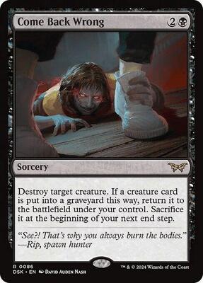 Come Back Wrong (0086) card from Duskmourn: House of Horror