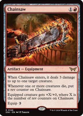 Chainsaw card from Duskmourn: House of Horror