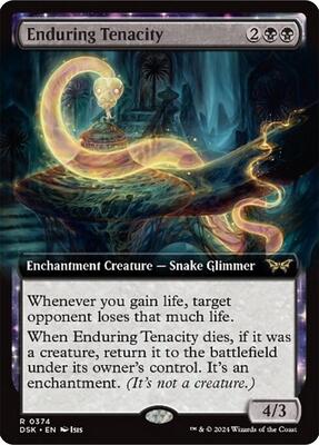 Enduring Tenacity (Extended Art) card from Duskmourn: House of Horror
