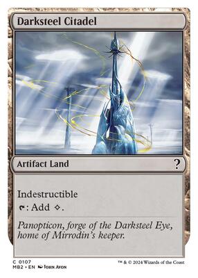 Darksteel Citadel (White Border) card from Mystery Booster 2
