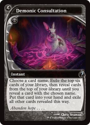 Demonic Consultation (Future Sight) card from Mystery Booster 2