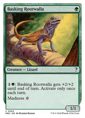 Basking Rootwalla (White Border) card from Mystery Booster 2