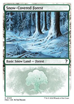 Snow-Covered Forest (White Border) card from Mystery Booster 2