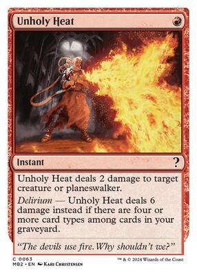 Unholy Heat (White Border) card from Mystery Booster 2