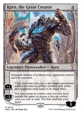 Karn, the Great Creator (White Border) card from Mystery Booster 2