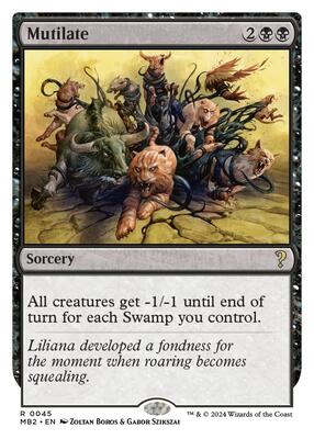 Mutilate (White Border) card from Mystery Booster 2