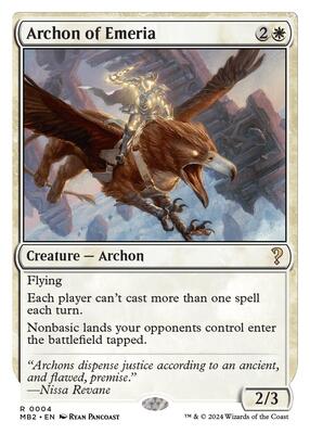 Archon of Emeria (White Border) card from Mystery Booster 2