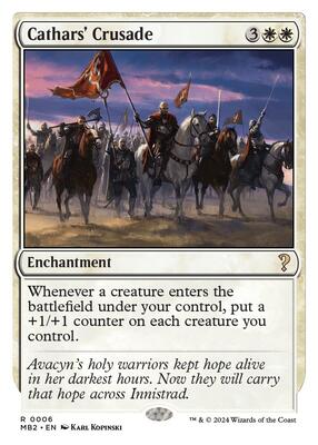 Cathars' Crusade (White Border) card from Mystery Booster 2