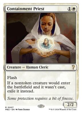 Containment Priest (White Border) card from Mystery Booster 2
