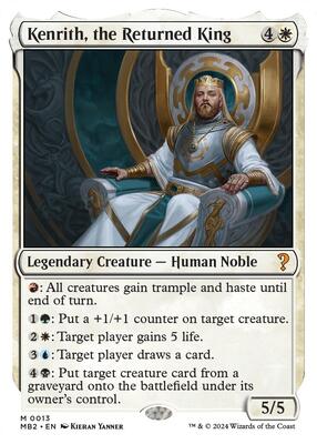 Kenrith, the Returned King (White Border) card from Mystery Booster 2