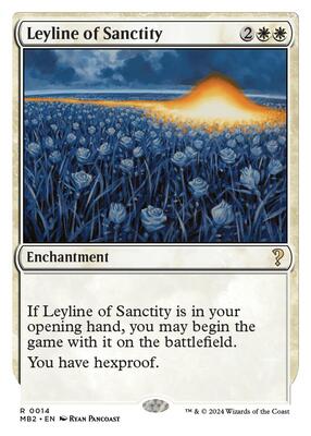 Leyline of Sanctity (White Border) card from Mystery Booster 2
