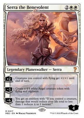 Serra the Benevolent (White Border) card from Mystery Booster 2
