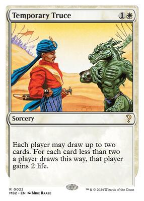 Temporary Truce (White Border) card from Mystery Booster 2