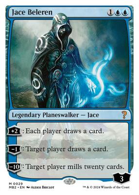 Jace Beleren (White Border) card from Mystery Booster 2