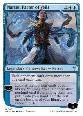 Narset, Parter of Veils (White Border) card from Mystery Booster 2