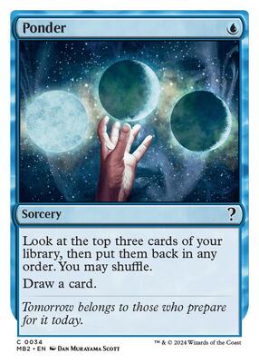 Ponder (White Border) card from Mystery Booster 2
