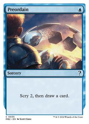 Preordain (White Border) card from Mystery Booster 2