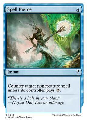 Spell Pierce (White Border) card from Mystery Booster 2
