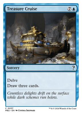 Treasure Cruise (White Border) card from Mystery Booster 2