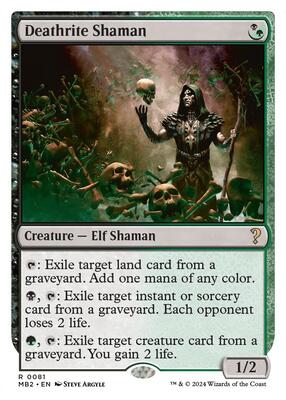 Deathrite Shaman (White Border) card from Mystery Booster 2