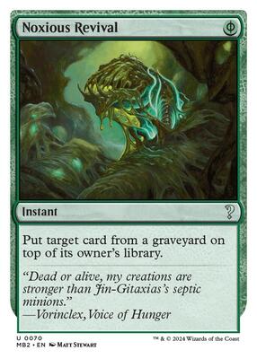 Noxious Revival (White Border) card from Mystery Booster 2