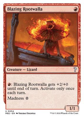 Blazing Rootwalla (White Border) card from Mystery Booster 2