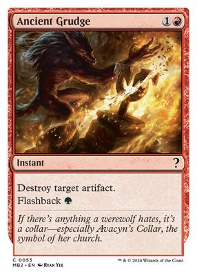 Ancient Grudge (White Border) card from Mystery Booster 2