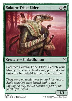Sakura-Tribe Elder (White Border) card from Mystery Booster 2