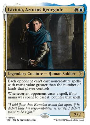 Lavinia, Azorius Renegade (White Border) card from Mystery Booster 2