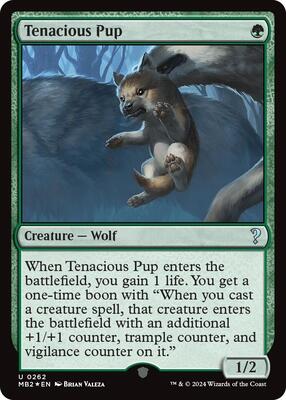 Tenacious Pup card from Mystery Booster 2