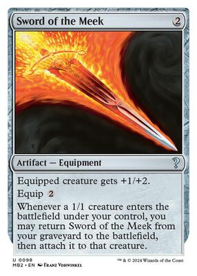 Sword of the Meek (White Border) card from Mystery Booster 2