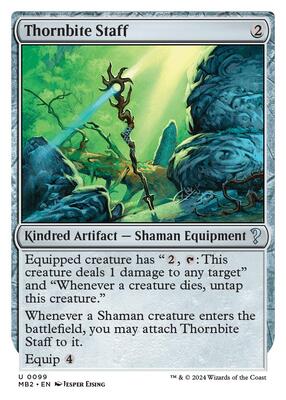 Thornbite Staff (White Border) card from Mystery Booster 2