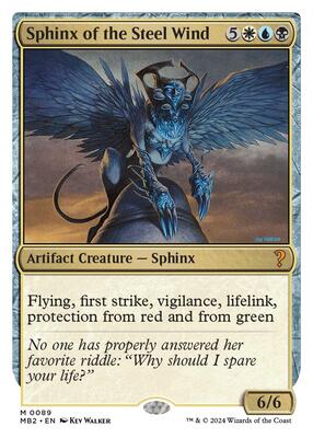 Sphinx of the Steel Wind (White Border) card from Mystery Booster 2